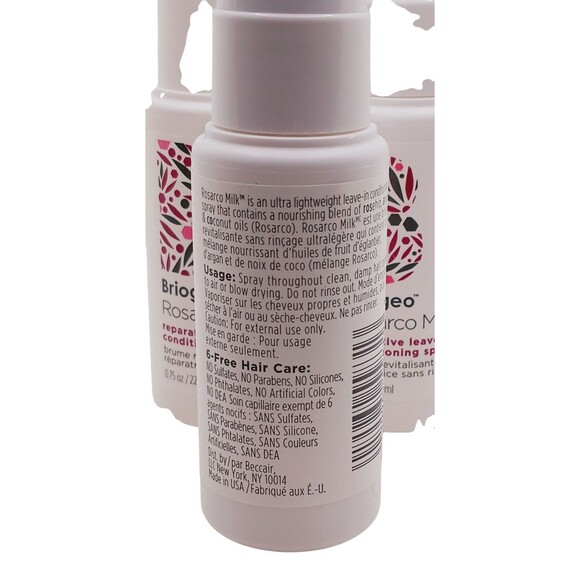 Briogeo Rosarco Milk Reparative Leave In Conditioning Spray Lot of 3 - Picture 3 of 3